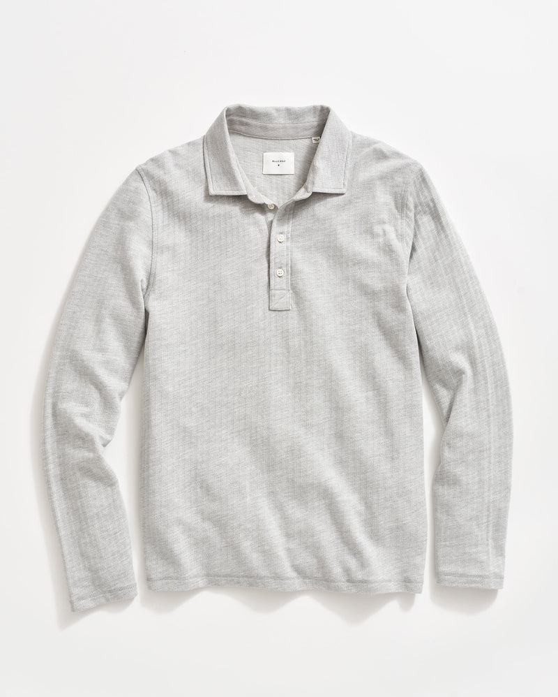 BILLY REID Long Sleeve Herringbone Polo