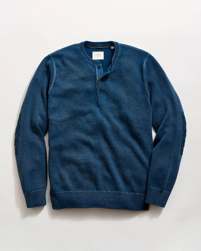 BILLY REID Garment Dyed Henley Sweater