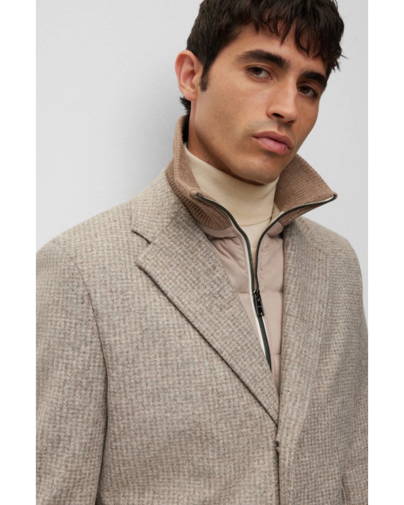 BOSS H-Hyde J Bib Overcoat | Sand