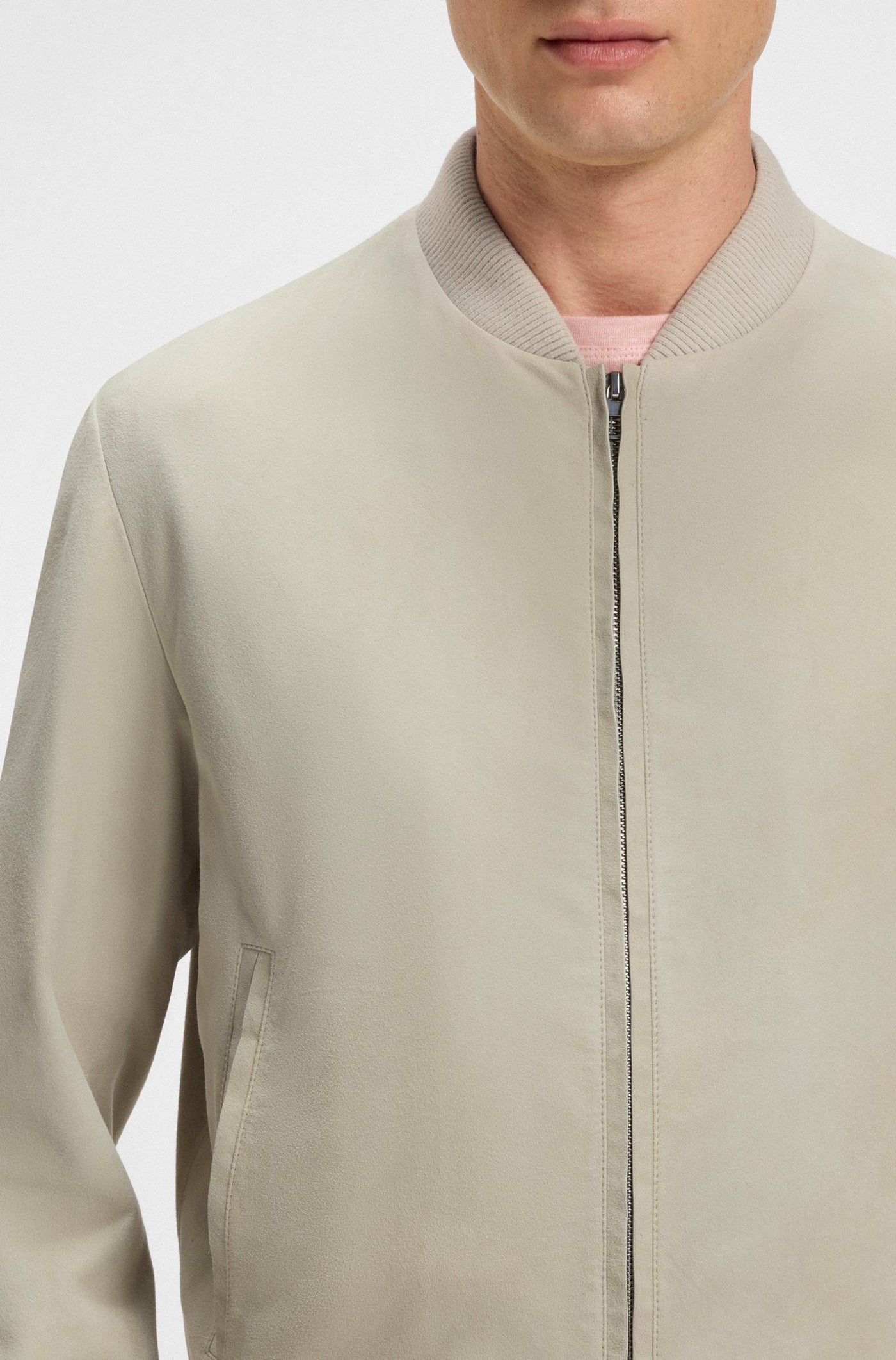 BECKHAM x BOSS Suede Bomber Jacket