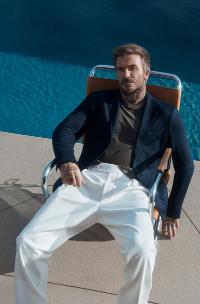BECKHAM x BOSS Stretch Cotton Pleated Trouser