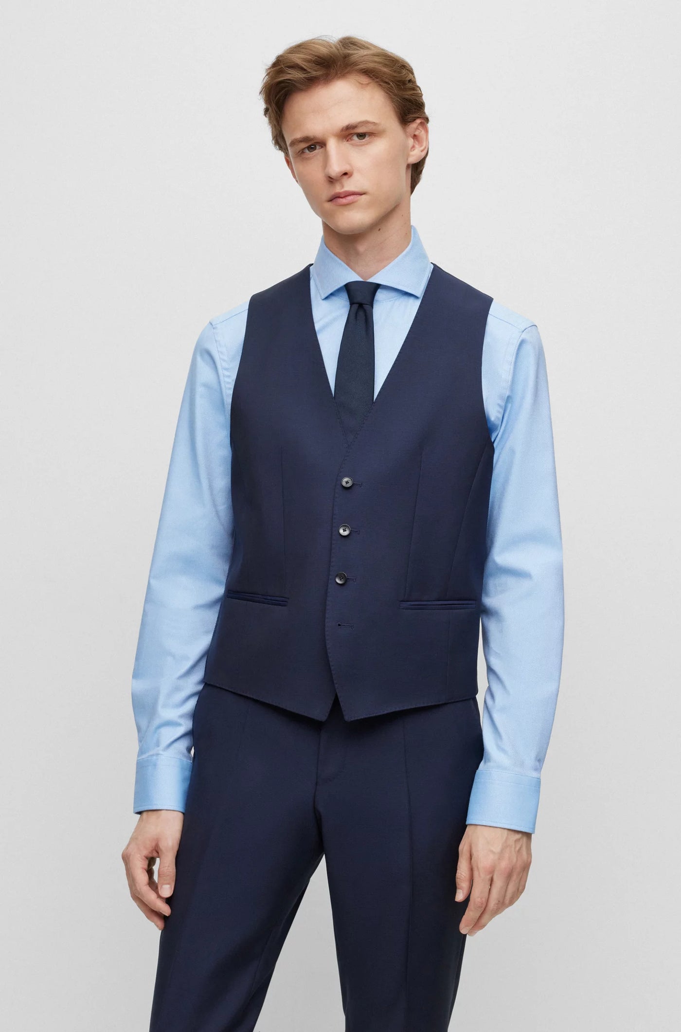 BOSS Slim Suit Separate Vest | Dark Blue