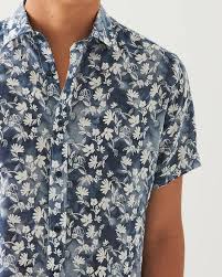 PATRICK ASSARAF Floral Linen Blend SS Shirt