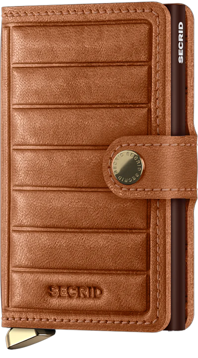 SECRID Premium Miniwallet | Emboss Lines Cognac