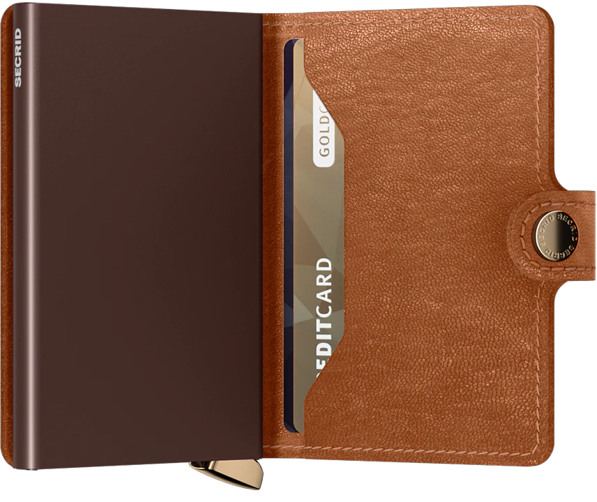 SECRID Premium Miniwallet | Emboss Lines Cognac