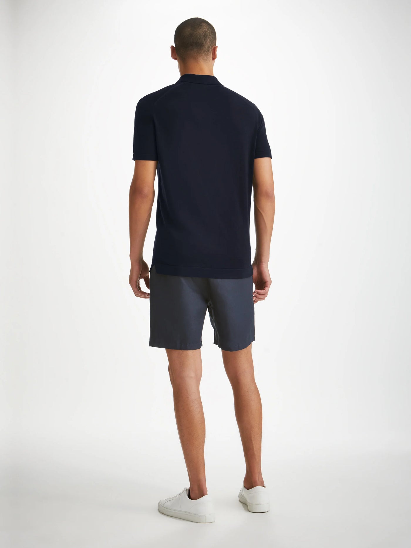 DEREK ROSE Jacob Sea Island Cotton Polo | Navy