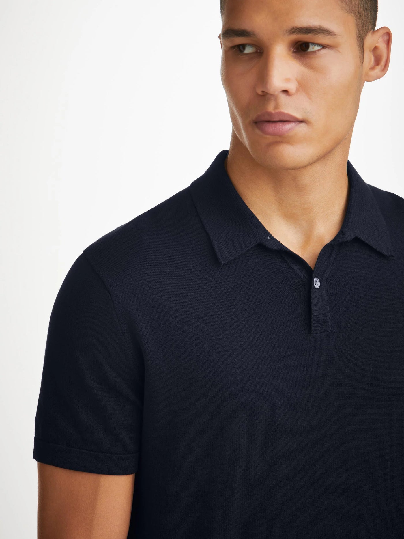 DEREK ROSE Jacob Sea Island Cotton Polo | Navy