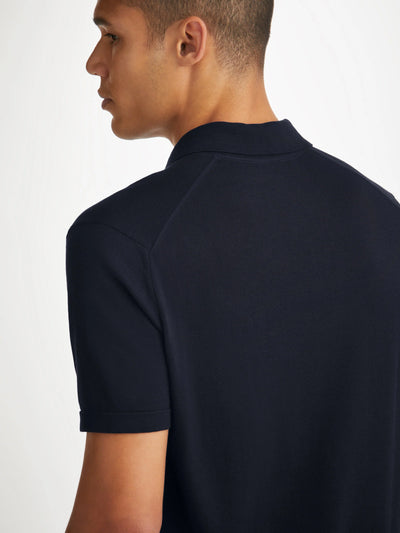 DEREK ROSE Jacob Sea Island Cotton Polo | Navy