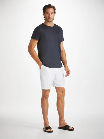 DEREK ROSE Sydney Linen Shorts | White