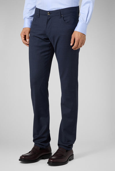 PAL ZILERI 5 Pocket Wool Trouser | Blue