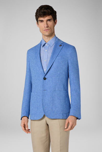 PAL ZILERI Brera Jacket Cotton Linen | Light Blue