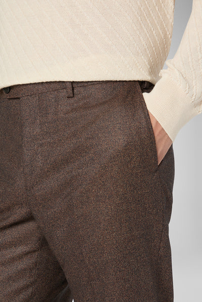 PAL ZILERI Flannel Dress Pant | Brown