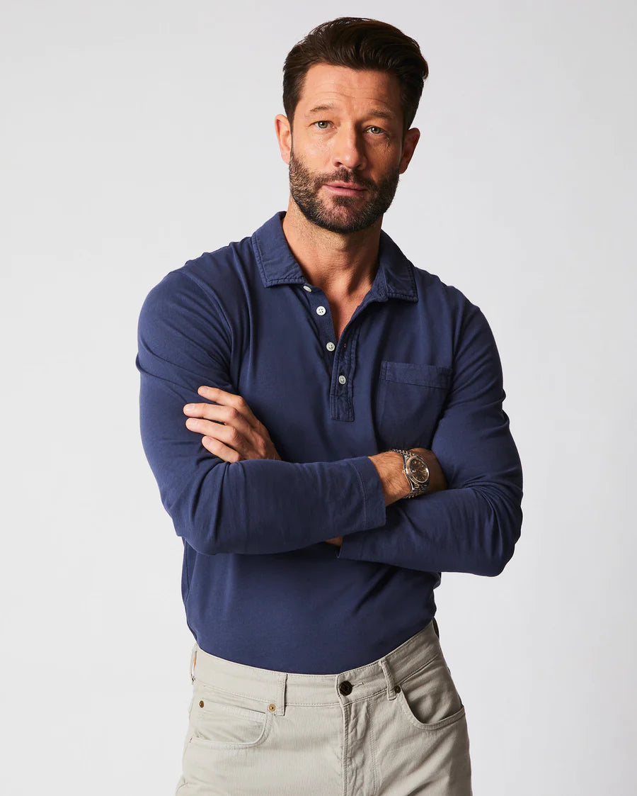 BILLY REID Long Sleeve Pensacola Polo | Navy