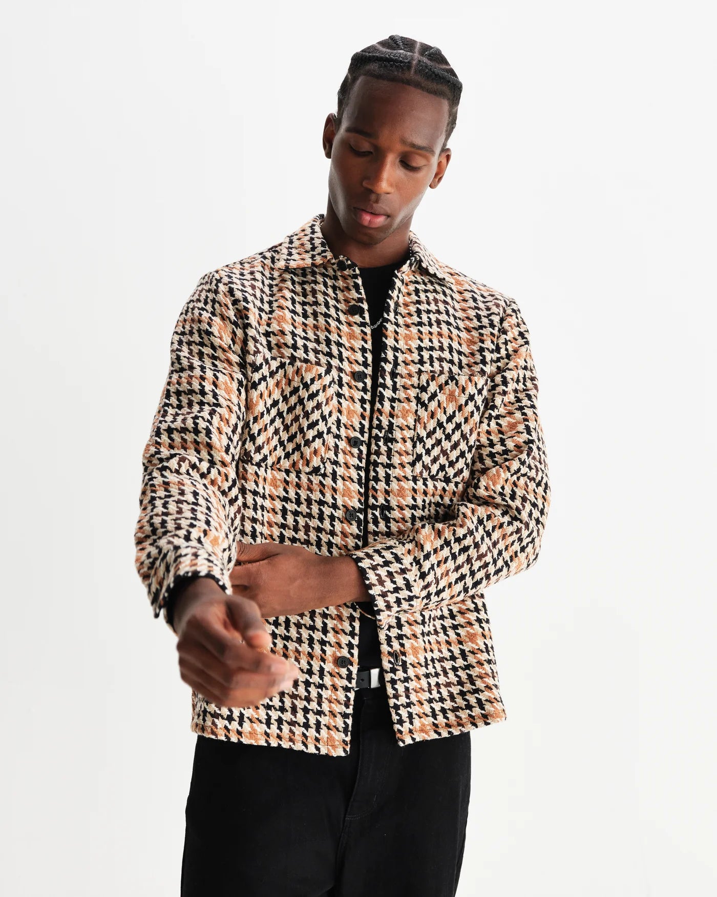 WAX Whiting Houndstooth Overshirt