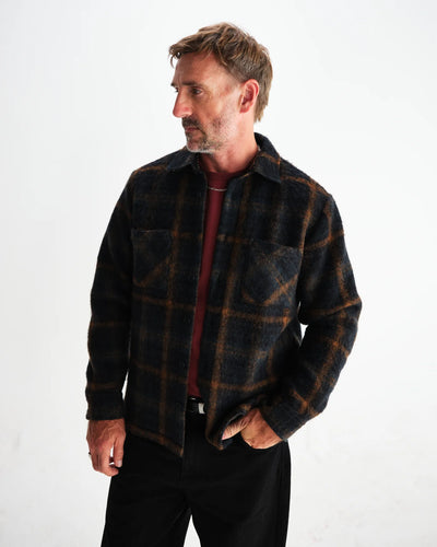 WAX LONDON Whiting Overshirt Drawn Check