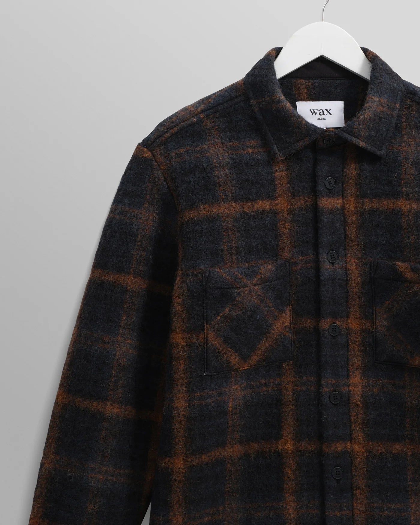 WAX LONDON Whiting Overshirt Drawn Check