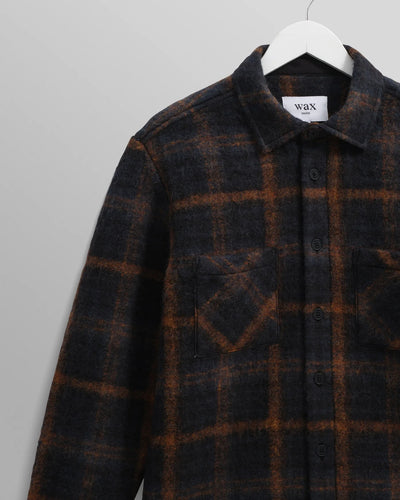 WAX LONDON Whiting Overshirt Drawn Check