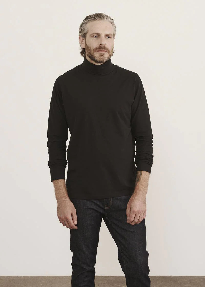 PATRICK ASSARAF Extra-Fine Merino Wool Mock Neck Sweater | Black