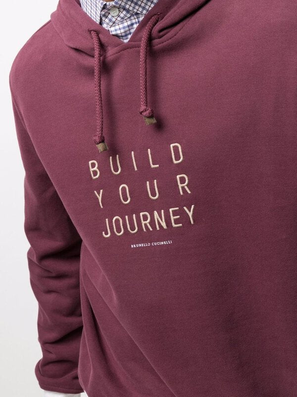 Brunello Cucinelli "Build Your Journey" Hooded Sweatshirt