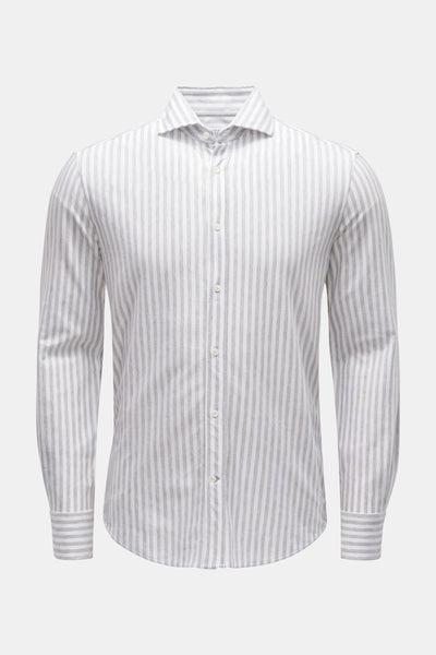 BRUNELLO CUCINELLI Basic Fit Shirt | Grey White Stripe
