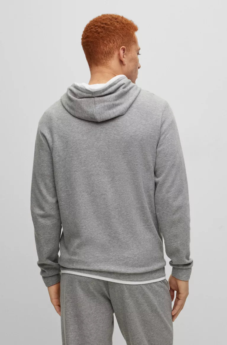 BOSS Loungewear Hoodie in Cotton Cashmere Blend | Medium Grey