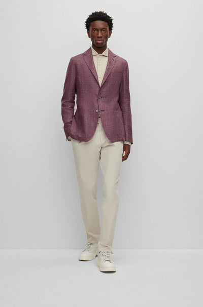 BOSS Linen and Wool Jacket | Red