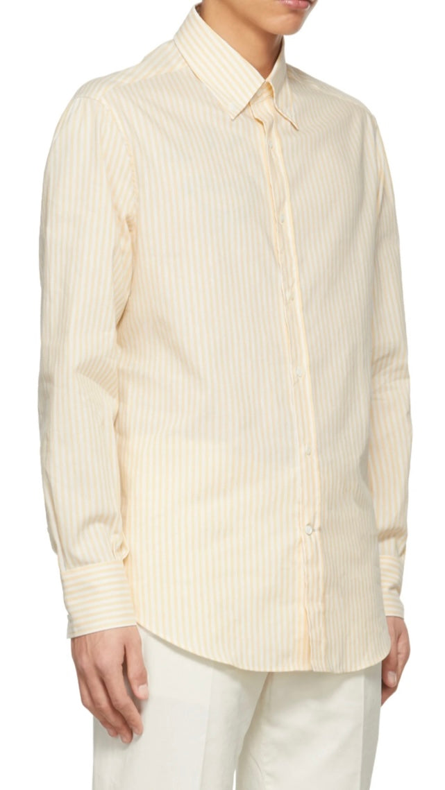 Brunello Cucinelli Button Down Yellow Stripe