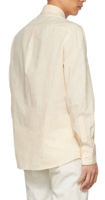 Brunello Cucinelli Button Down Yellow Stripe