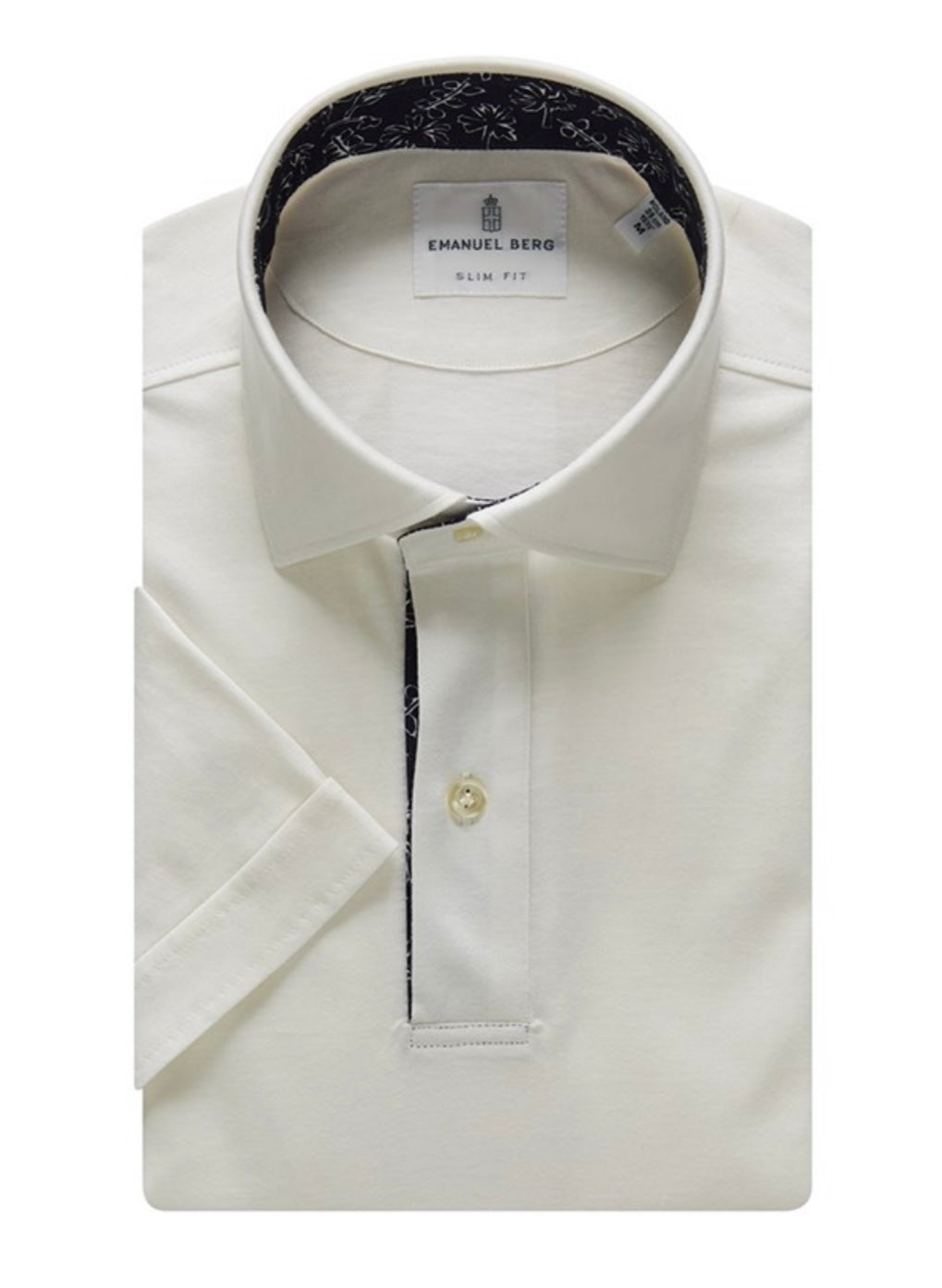 EMANUEL BERG Short Sleeve Knit Polo | Off White
