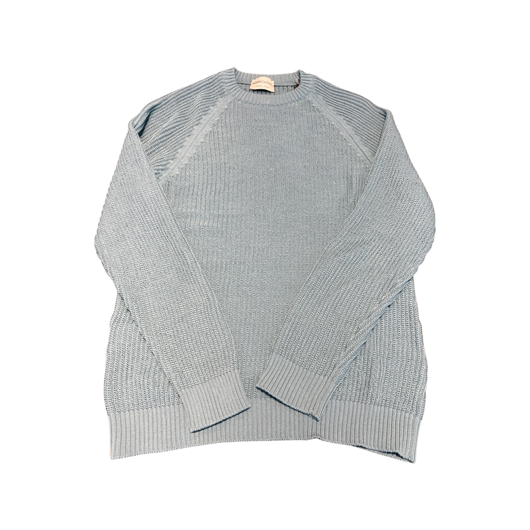SETTEFILI Raglan Sleeve Cotton Sweater | Aqua