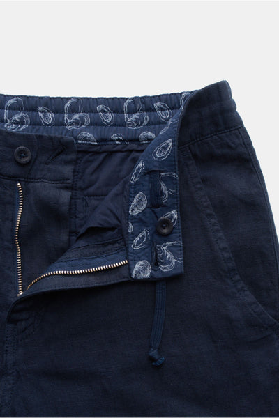 04651/ Linen Cargo Jogger | Navy