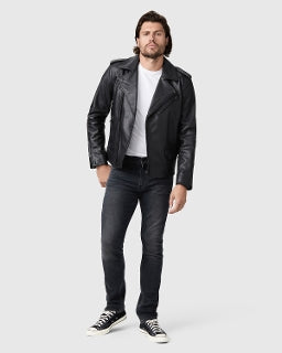 PAIGE Denim | Newsom Moto Leather Jacket Black