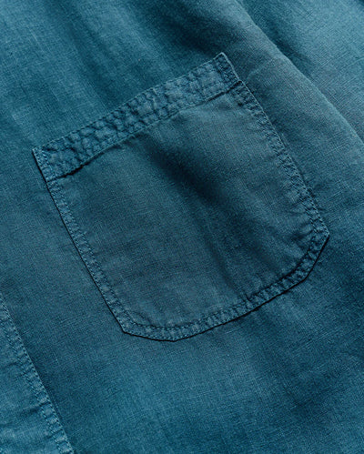 BILLY REID Tuscumbia Linen Shirt | Coastal Blue