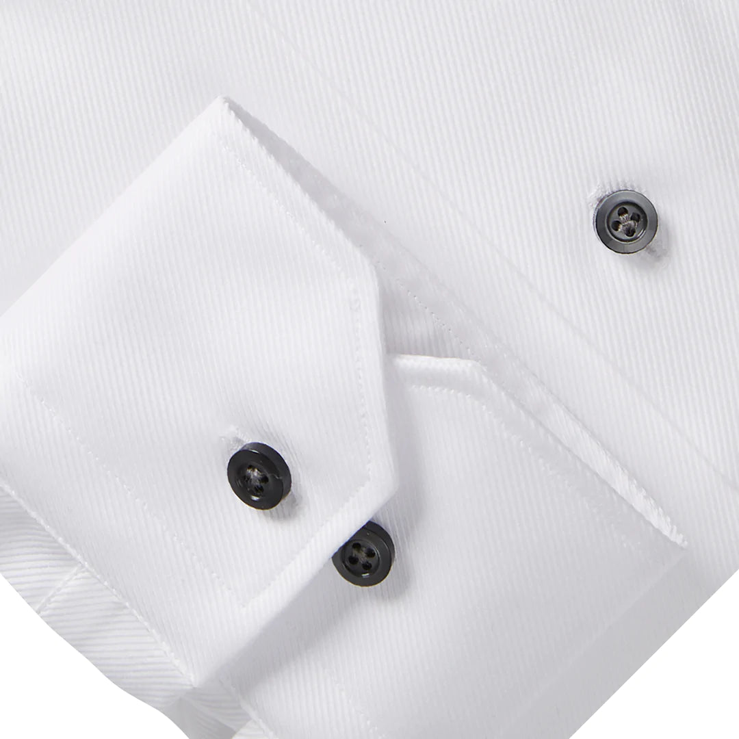 EMANUEL BERG 4 Flex Casual Shirt | White Black