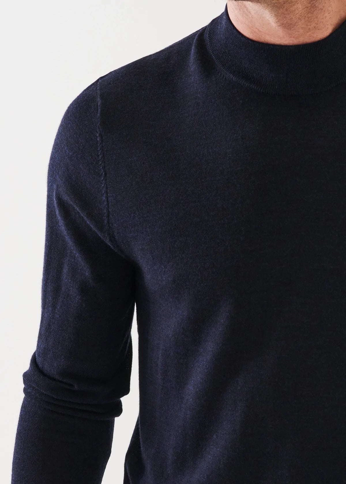 PATRICK ASSARAF Extra-Fine Merino Wool Mock Neck Sweater | Mammoth Melange
