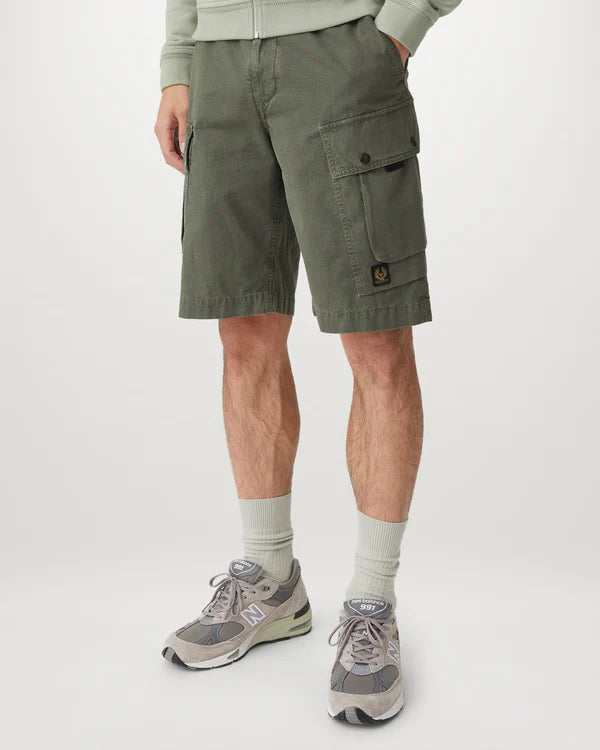 Belstaff Tactical Cargo Shorts | Pewter Green
