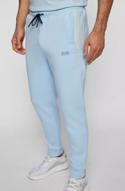 BOSS Cotton-Blend Tracksuit Bottoms with Multi-Coloured Logo