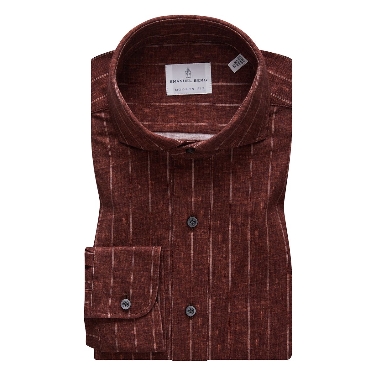 EMANUEL BERG Premium Quality Long Sleeve Polo Jersey Shirt | Dark Brown
