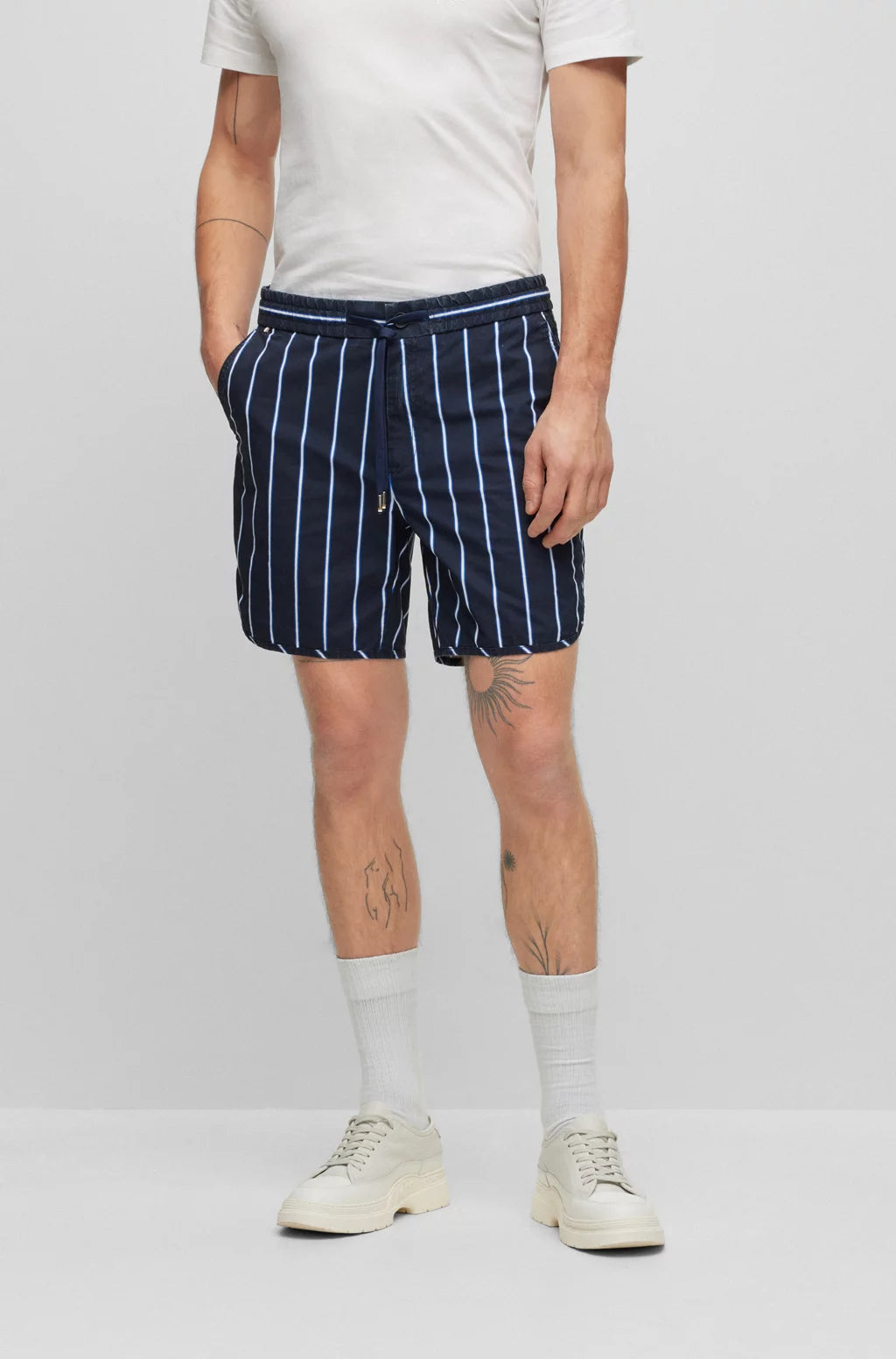 BOSS Stretch Cotton Short | Vert Stripe