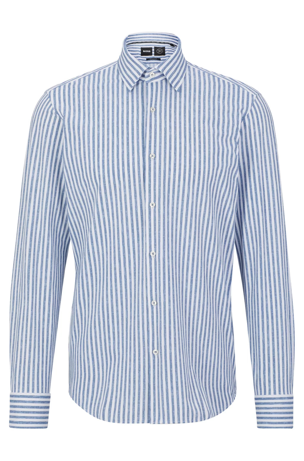 BOSS P-JOE Kent Casual Dress Shirt | Blue Stripe