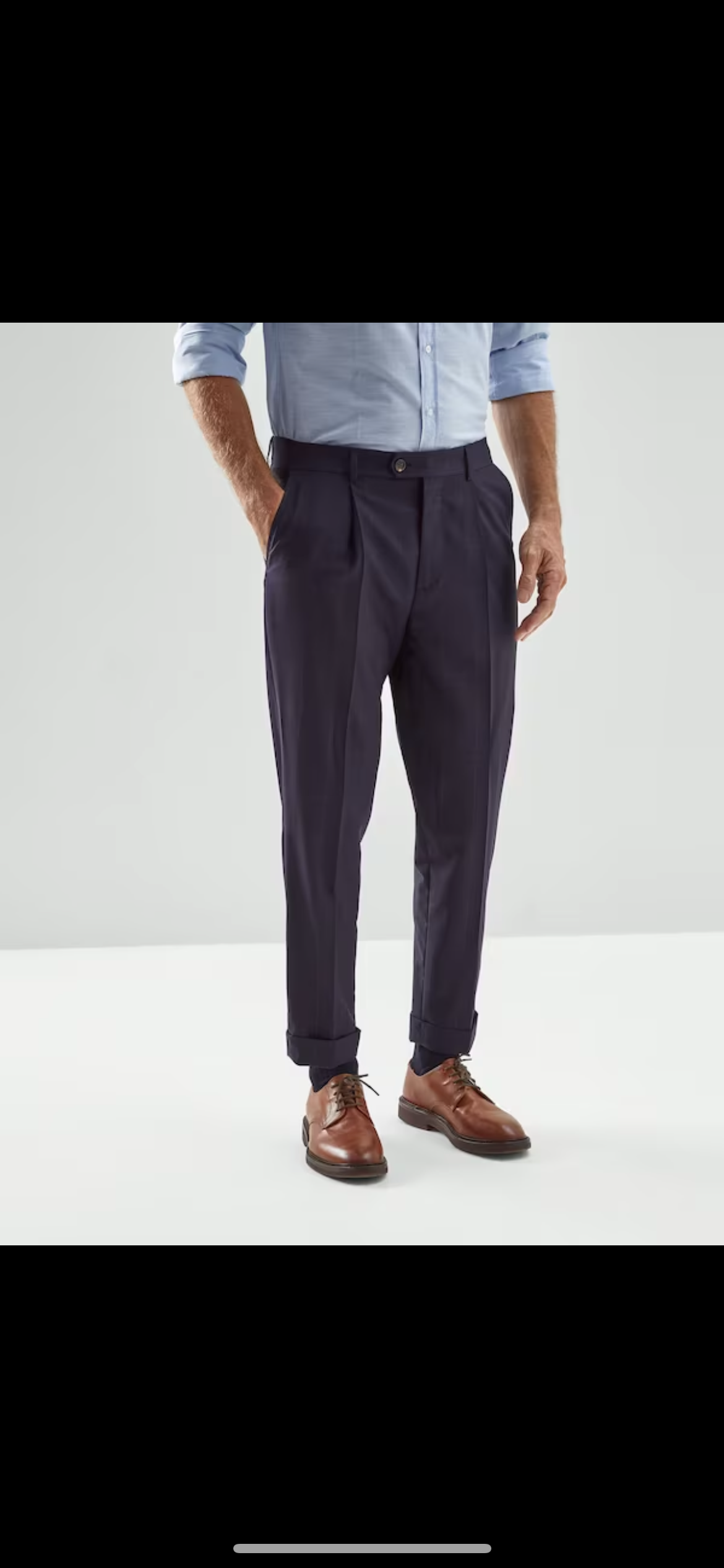BRUNELLO CUCINELLI Pleated Pant | Navy
