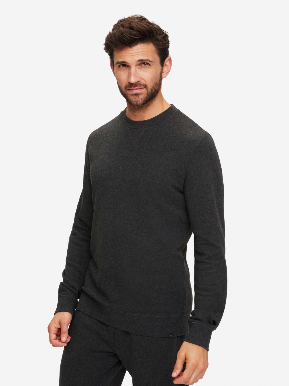 Derek Rose Crew Neck Quinn Sweatshirt | Anthracite