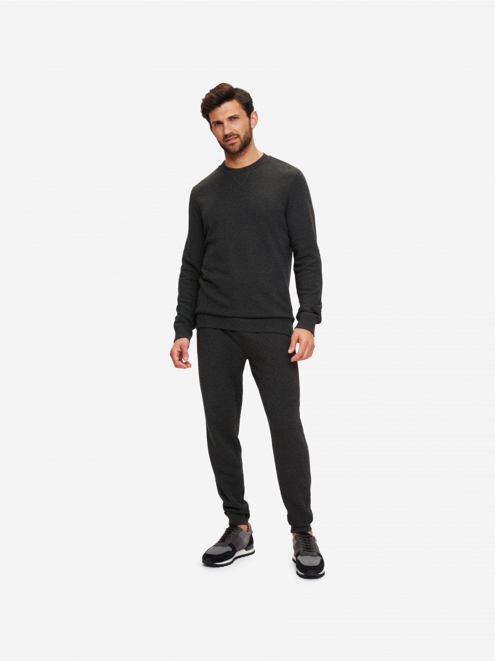 Derek Rose Crew Neck Quinn Sweatshirt | Anthracite