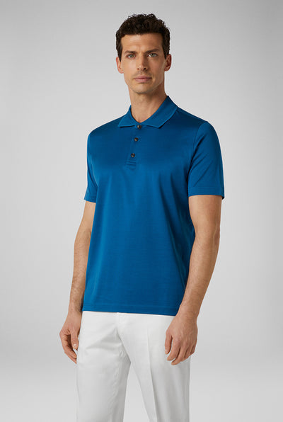 PAL ZILERI Mercerised Cotton Polo | Blue