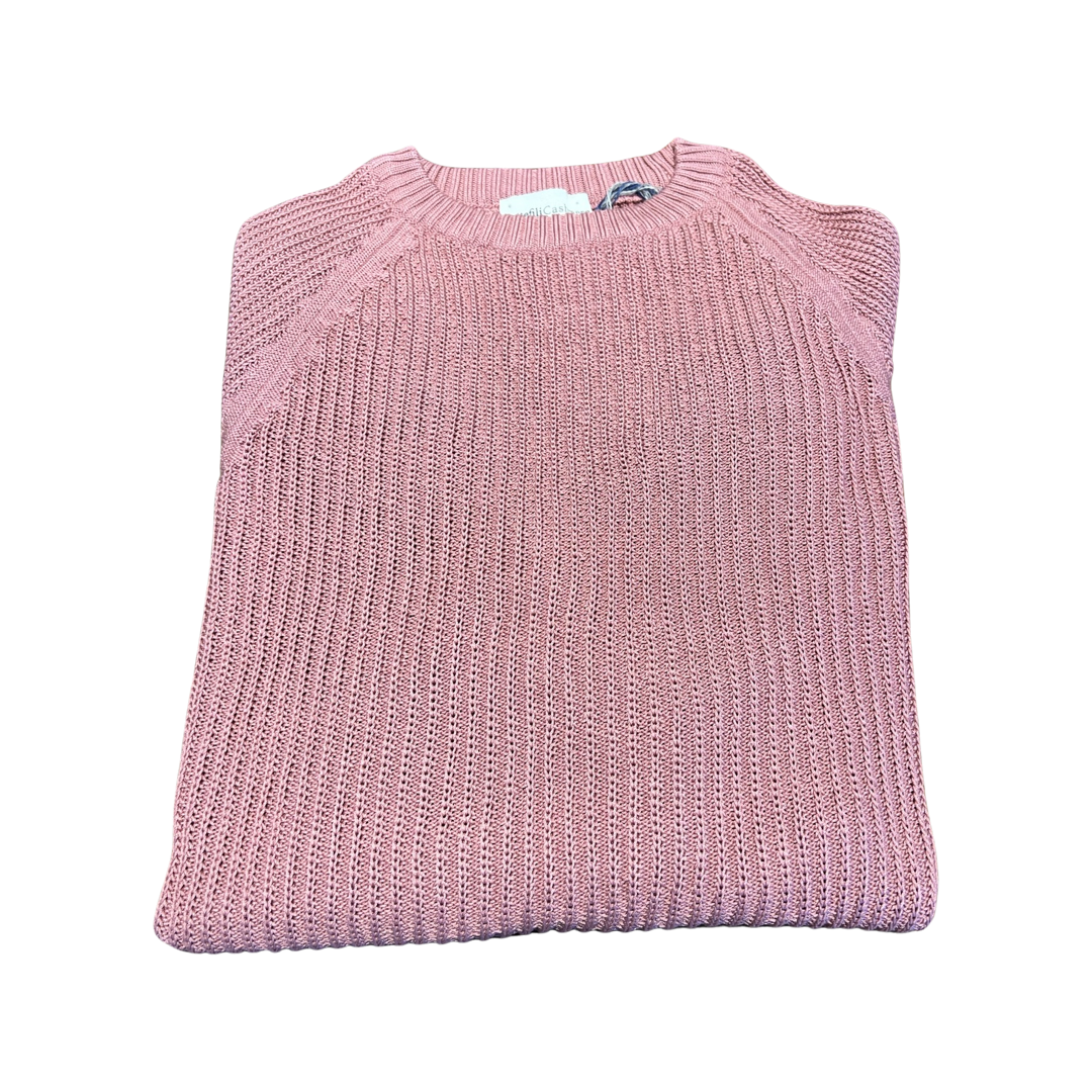 SETTEFILI Raglan Sleeve Cotton Sweater | Pink