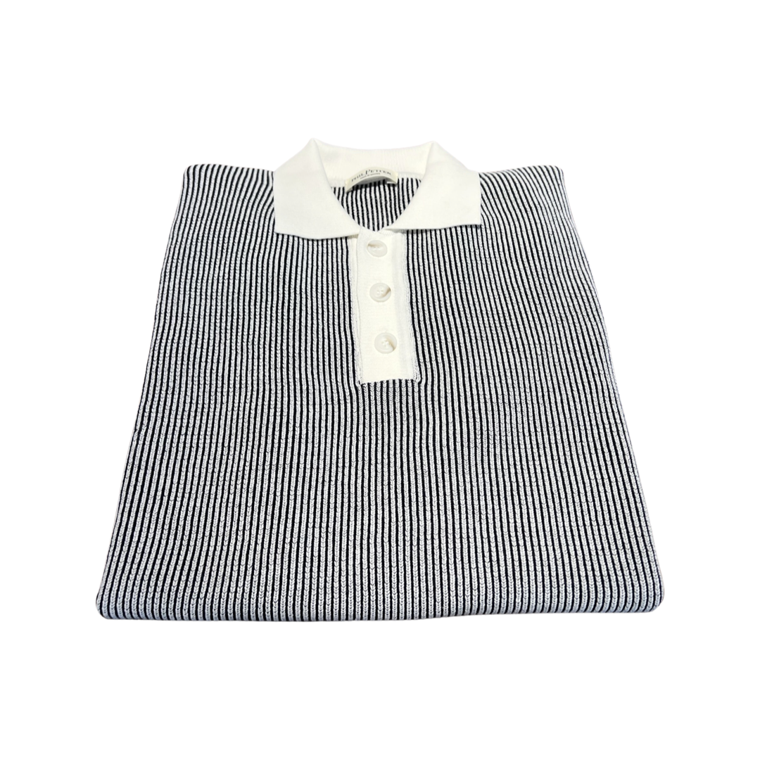 PHIL PETTER Short Sleeve Knit Polo | Navy