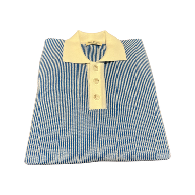 PHIL PETTER Short Sleeve Knit Polo | Blue